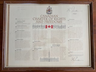 Item #8729 Canadian Charter of Rights and Freedoms signed and dated 1982 by then Prime Minister...