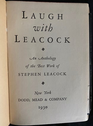 Stephen Leacock rare 9 books collection and ephemera