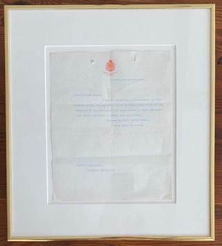 Item #8735 Wilfrid Laurier Typed Signed Letter. Sir Wilfrid LAURIER