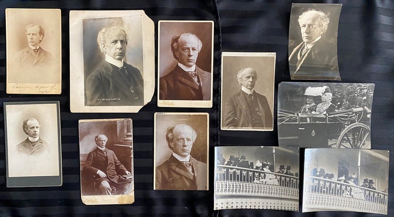 Item #8767 Sir Wilfrid Laurier photo collection of 7 cabinet cards and 5 b&w photos. Sir Wilfrid LAURIER.