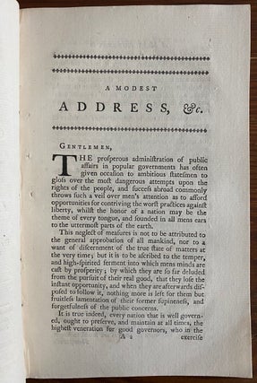 A modest address to the Commons of Great Britain, and in particular to the free citizens of London ...