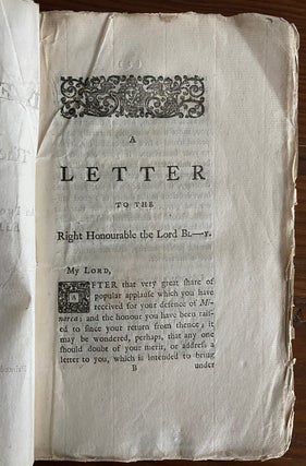 A Letter to the Right Honourable the Lord B----Y, Being an inquiry into the merit of his defence of Minorca