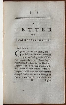 A Letter to Lord Robert Bertie relating to his Conduct in the Mediterranean, and His Defence of Admiral Byng