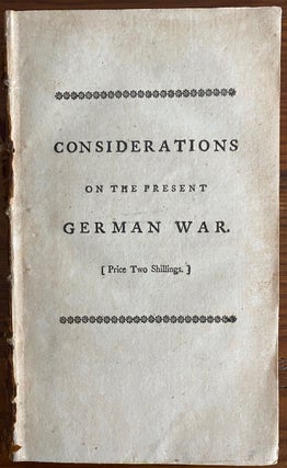 Item #8800 Considerations on the Present German War. Israel MAUDUIT