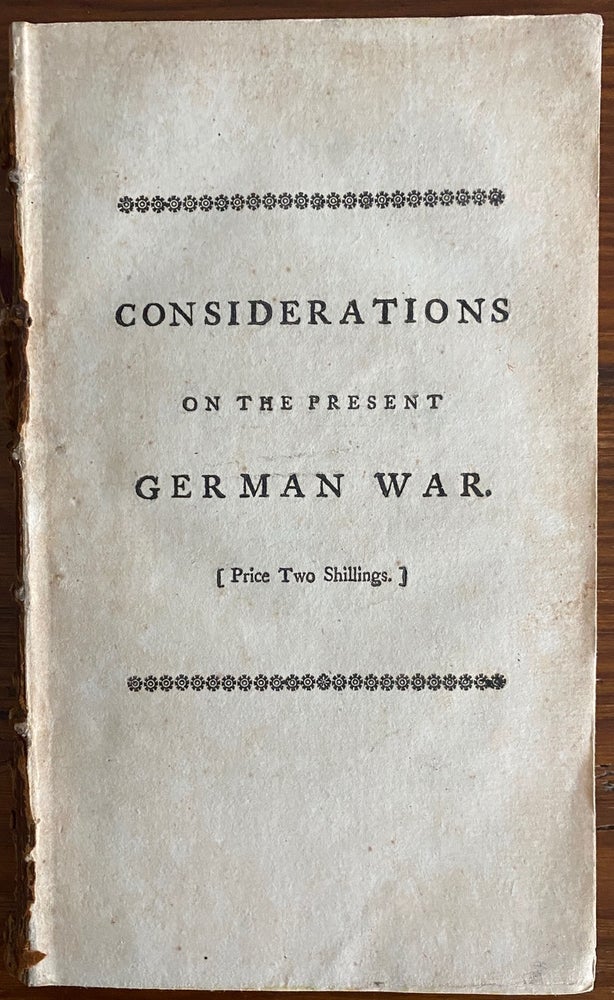 Item #8800 Considerations on the Present German War. Israel MAUDUIT.