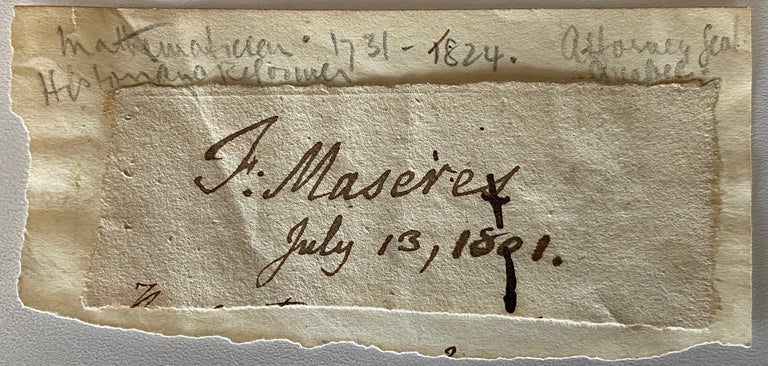 Item #8803 Francis Maseres cut signature. Francis MASERES.
