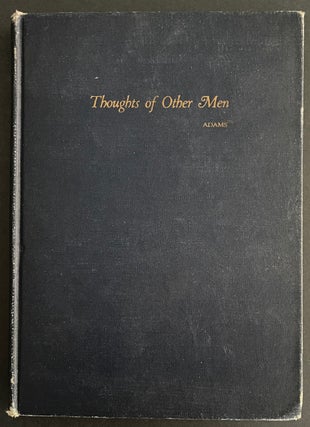 Item #8815 Thoughts of Other Men. Charles F. ADAMS, aka Yawcob Strauss, Charles Follen Adams