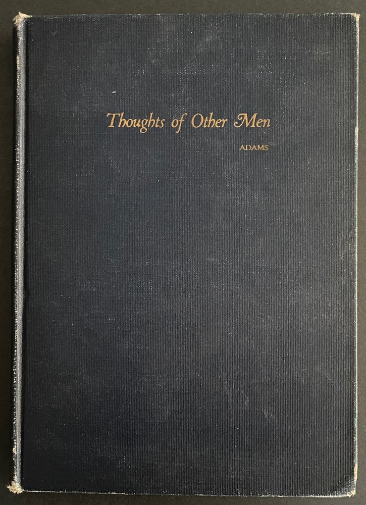 Item #8815 Thoughts of Other Men. Charles F. ADAMS, aka Yawcob Strauss, Charles Follen Adams.