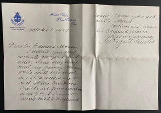 Item #8908 Sir Wilfrid Laurier Autographed Letter Signed to Sir Edmund Monson. Sir Wilfrid...