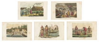 Item #8957 5 coloured circa 1826 prints of early Canadian Indigenous people in suggested period...