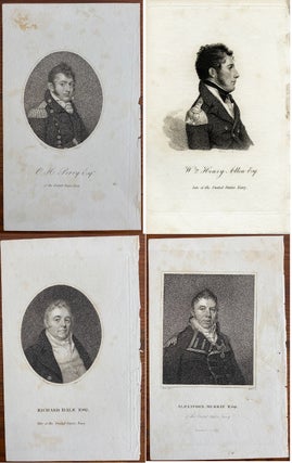 Item #8964 Four United States Navy officers during the War of 1812 engravings. Joseph DENNIE,...
