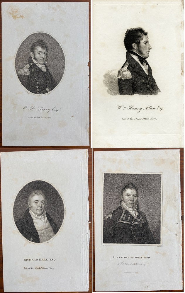 Item #8964 Four United States Navy officers during the War of 1812 engravings. Joseph DENNIE, Oliver Oldschool.