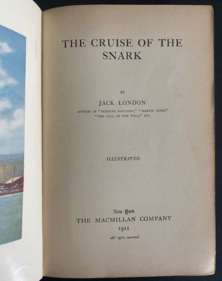 The Cruise of the Snark with circa 1910 sepia photo of Jack & Charmian London plus author inscription.