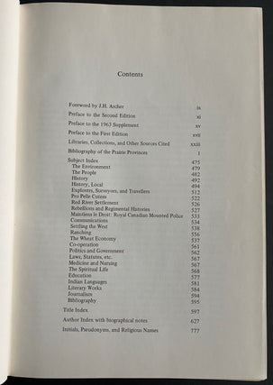 A Bibliography of the Prairie Provinces to 1953