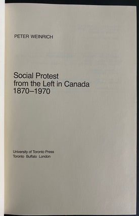 Social Protest from the Left in Canada 1870-1970 A bibliography